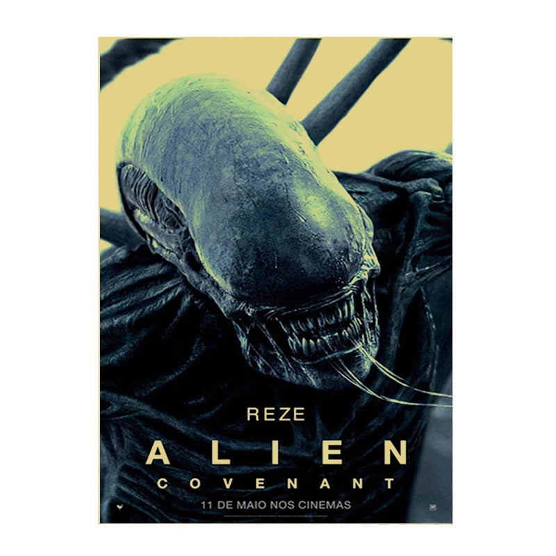 Retro Horror Movie Poster Canvas Wall Art | Unframed Print