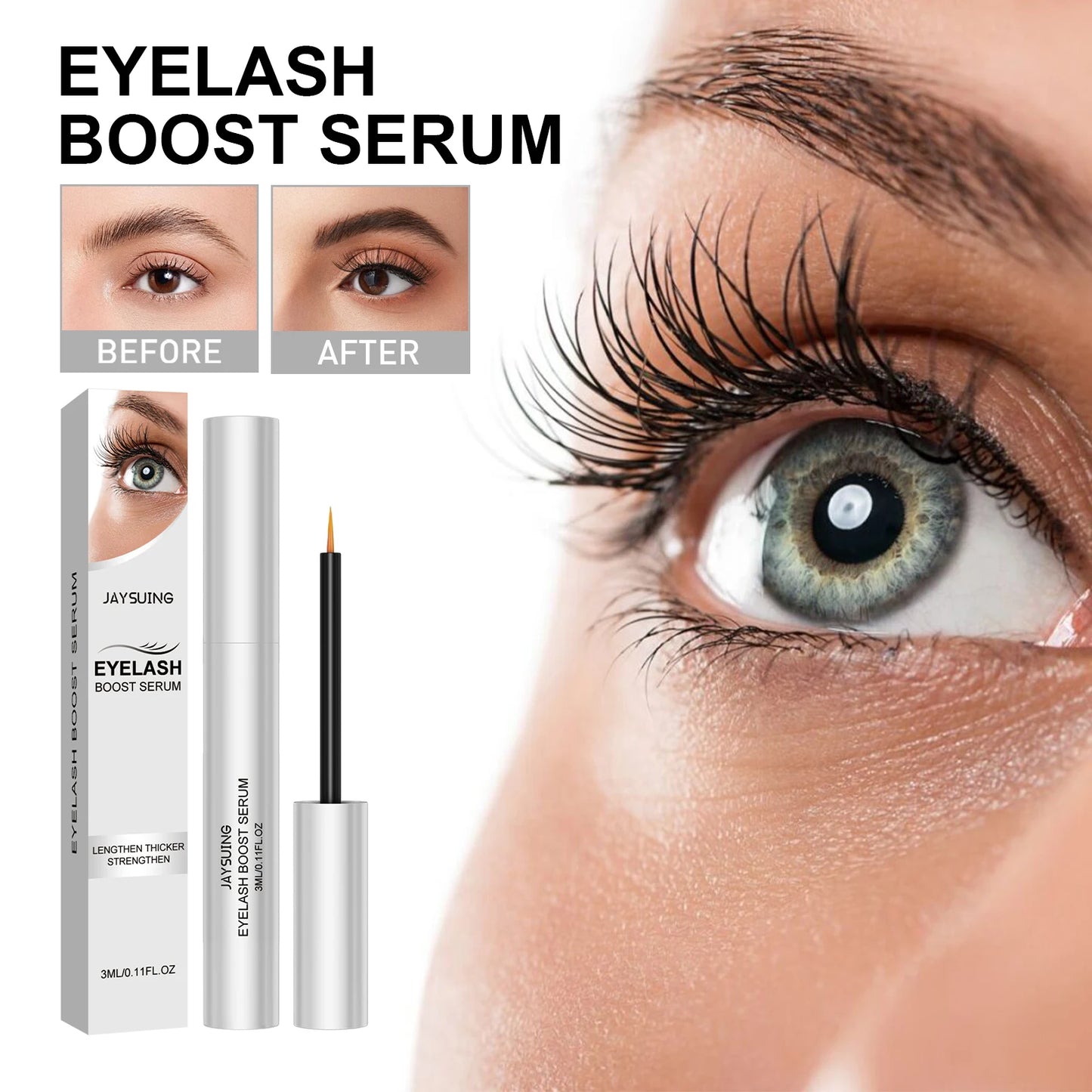 Jaysuing Eyelash Growth Serum – Longer Thicker Fuller Lashes 3ml