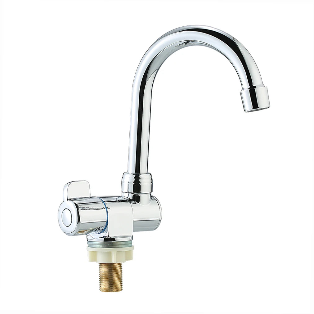 Rotating RV Faucet | Brass Chrome Deck/Wall Mount Camper Tap