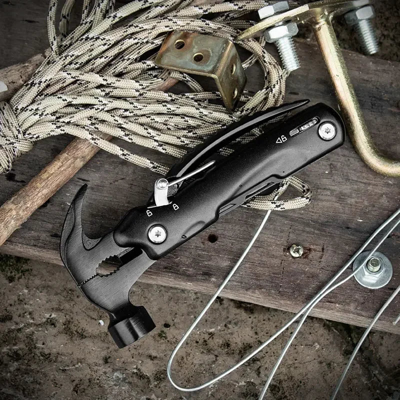 Multifunction Mini Sheep Horn Hammer Outdoor Camping Survival Gear Hammer Home Combination Tool Hammer Car Emergency Rescue Tool Peaceful Pleasures Health and Wellness