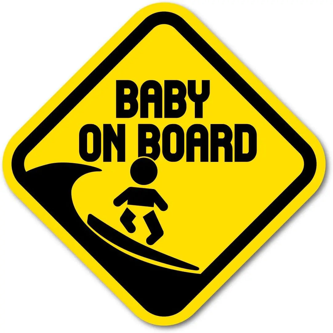 2PCs 110 mm x 110 mm Surfing Baby On Board Sticker for Car Peaceful Pleasures Health and Wellness
