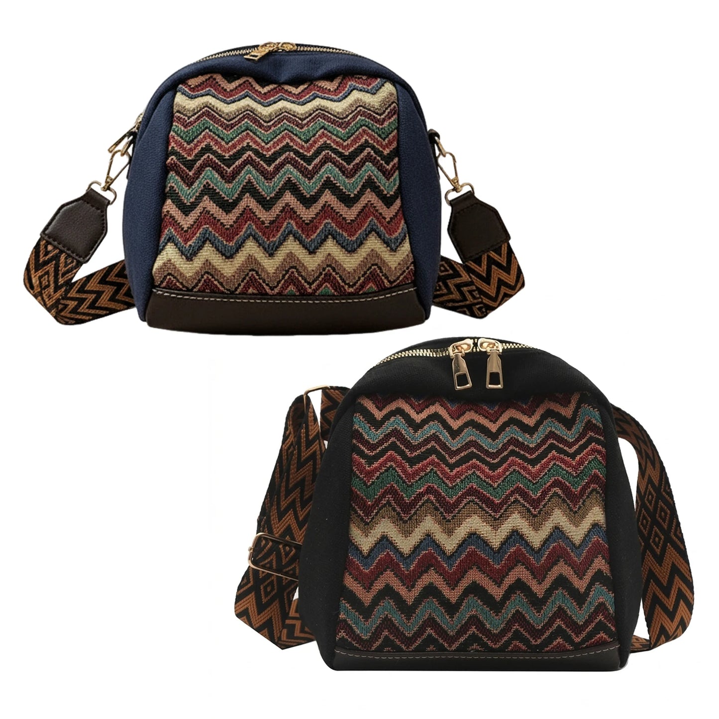 Ethnic Style Canvas Shoulder Bag For Women Large Capacity Mobile Phone Bag With Adjustable Strap Peaceful Pleasures Health and Wellness