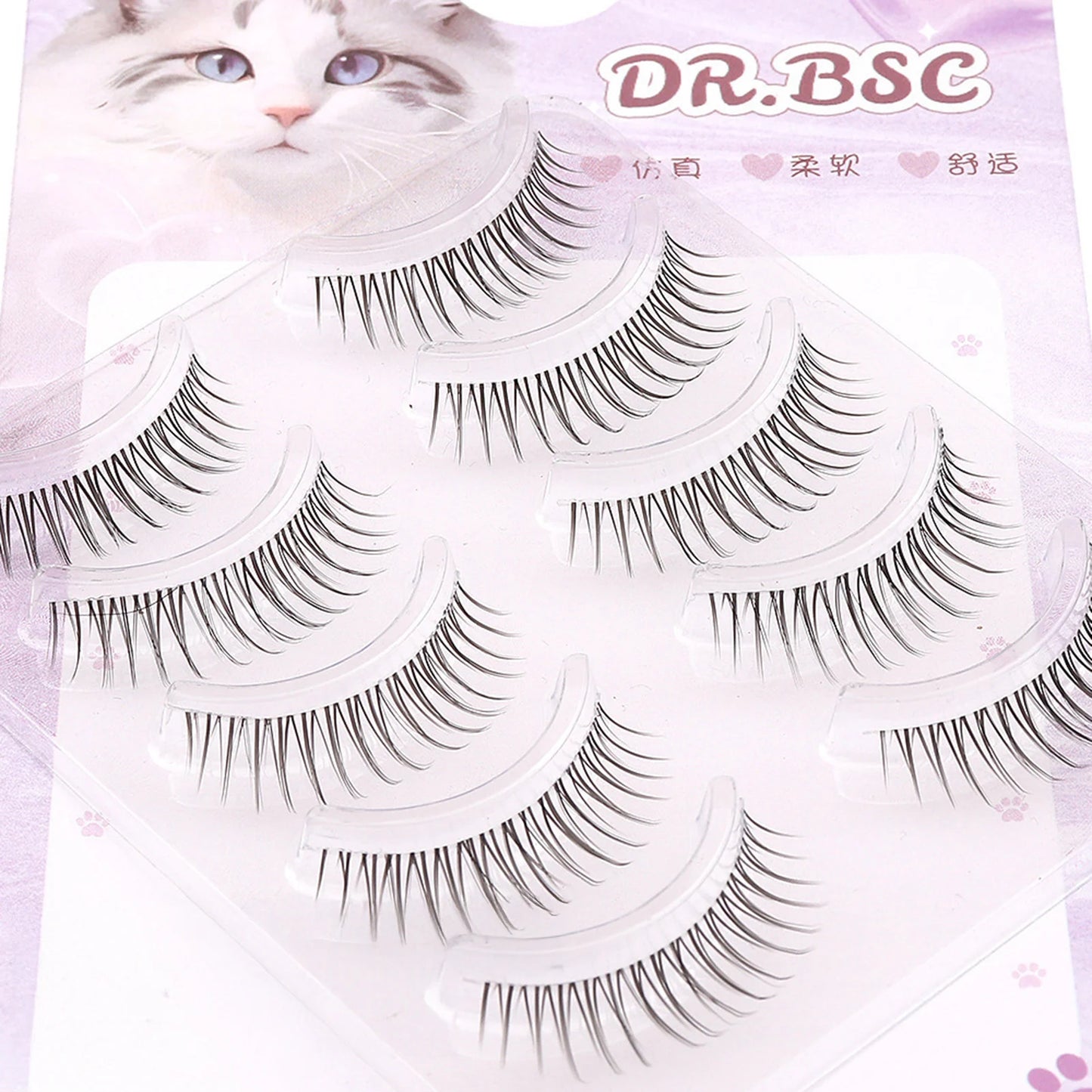 Manga Cosplay Wispy False Eyelashes – 5 Pairs Cluster Lashes False Eyelashes Peaceful Pleasures Health and Wellness