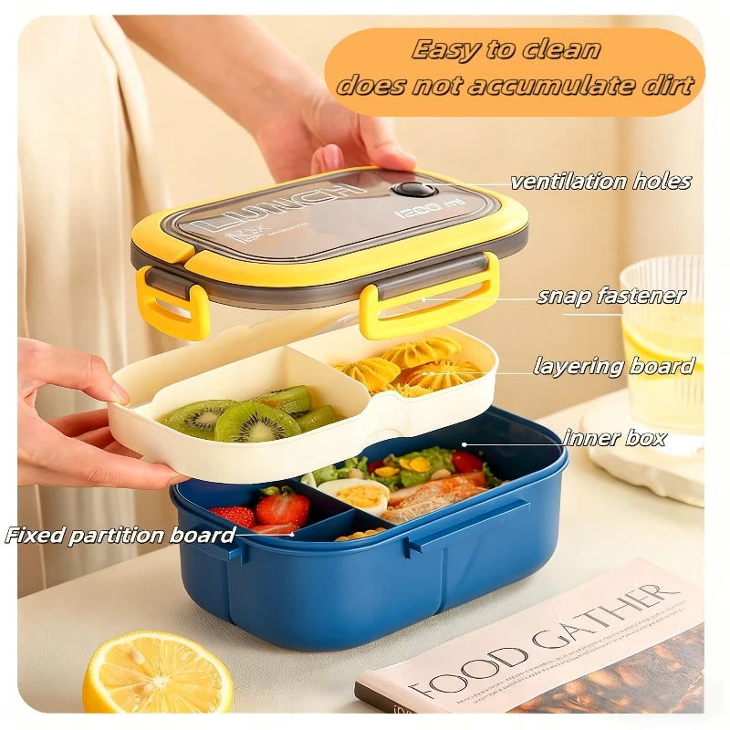 Double Layered Fruit Lunch Box Divided Into Compartments Microwave Oven Specifically Designed Office Workers To Reduce Body Fat Peaceful Pleasures Health and Wellness