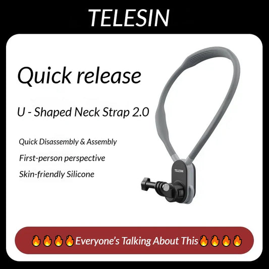 TELESIN Magnetic POV Neck Mount – GoPro, Insta360, DJI & Phone Camera Neck Mount Oasis Select