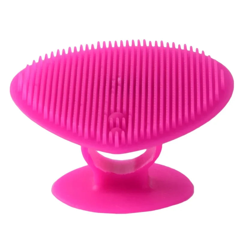 Oft Portable Face Cleansing Pad Comfortable Face Exfoliator Scrubbers Silicone Facial Cleansing Brush Peaceful Pleasures Health and Wellness rose red
