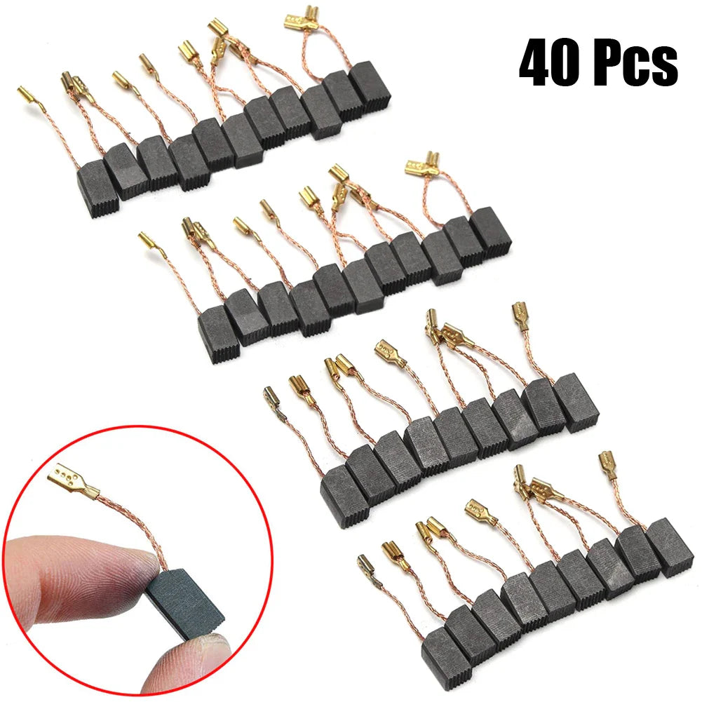 40-Piece Motor Carbon Brush Set 6×8×14mm | Drill & Grinder