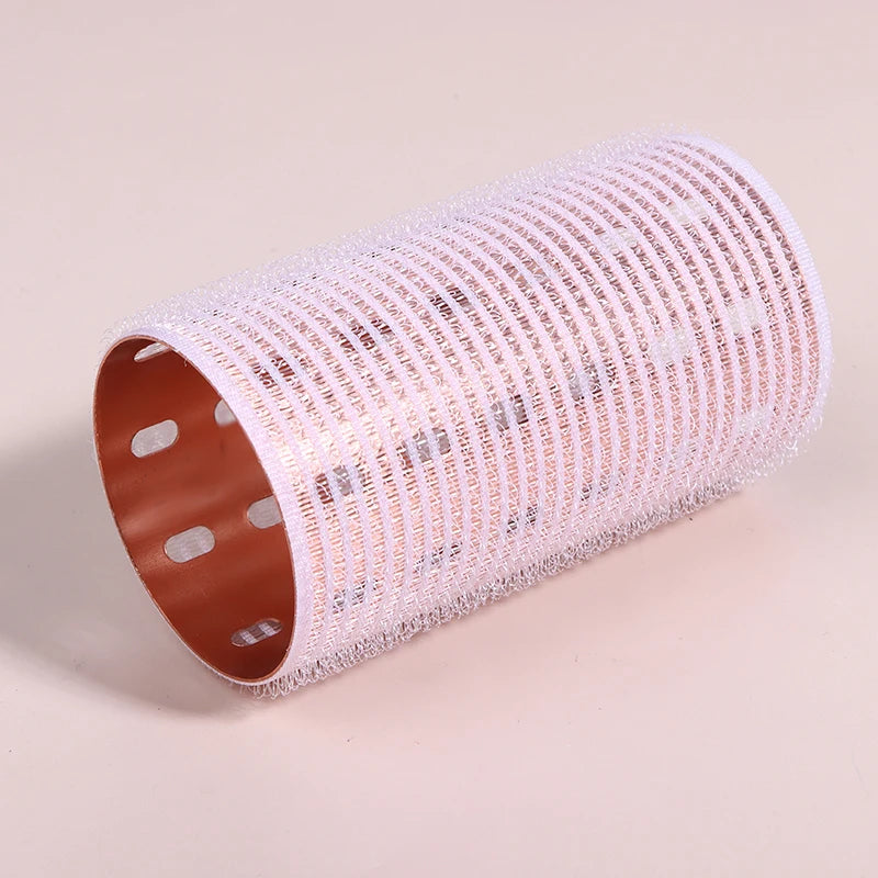 Color Aluminum Core Self-adhesive Hair Roll 5*9cm Pure Nylon Hook And Loop Roller Self Grip Styling Hot Thermal Volume Curler Peaceful Pleasures Health and Wellness white Bronze