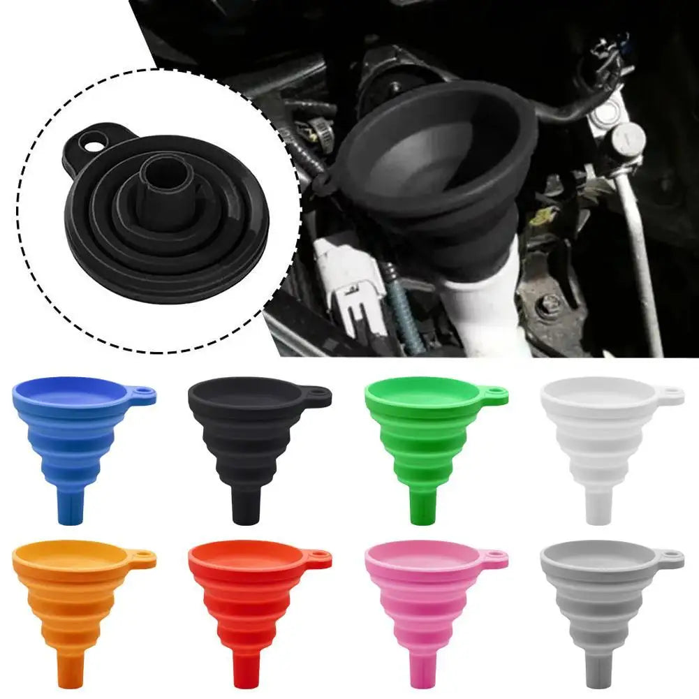 Silicone Separatory filter funnel Car Universal Liquid Funnel Washer Fluid Change Foldable Portable Auto Engine Oil Petrol Chang Peaceful Pleasures Health and Wellness