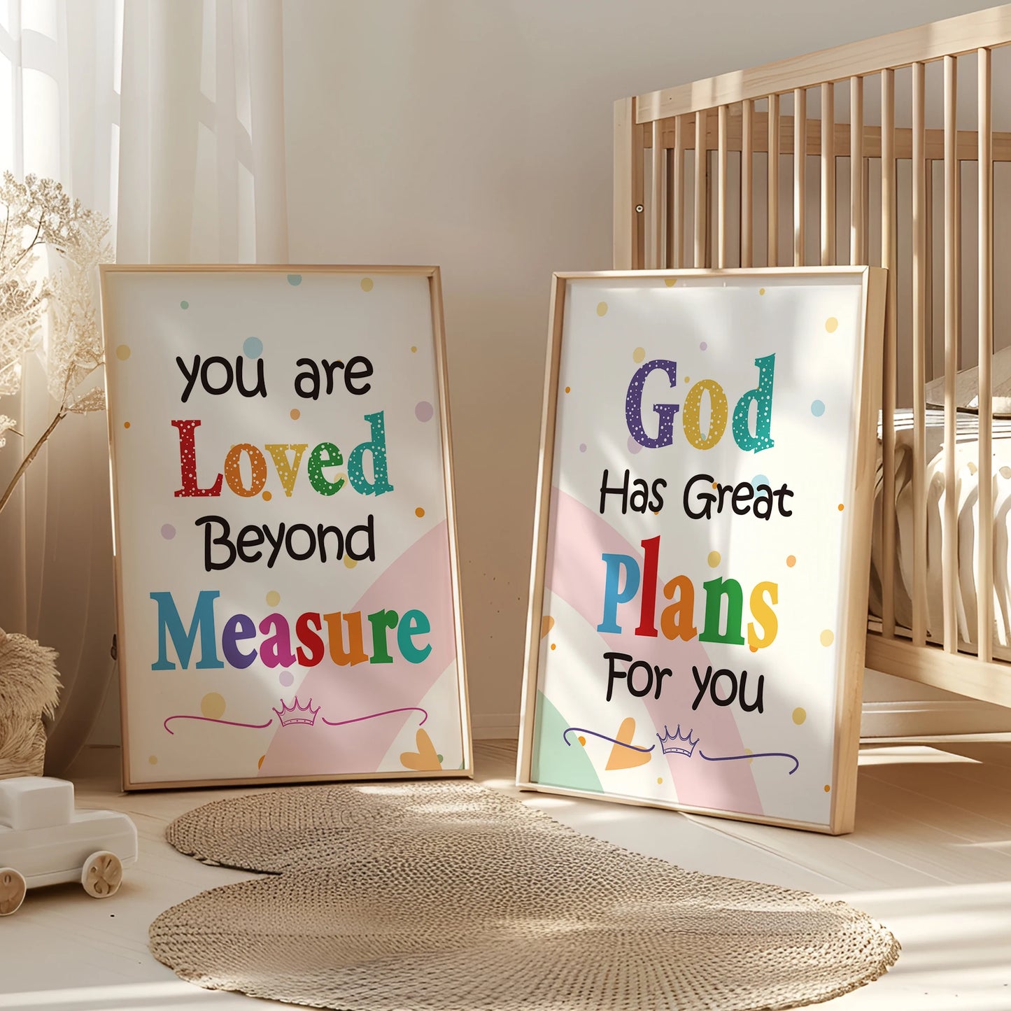 Kids Bible Verse Canvas Wall Art | Christian Poster for Children