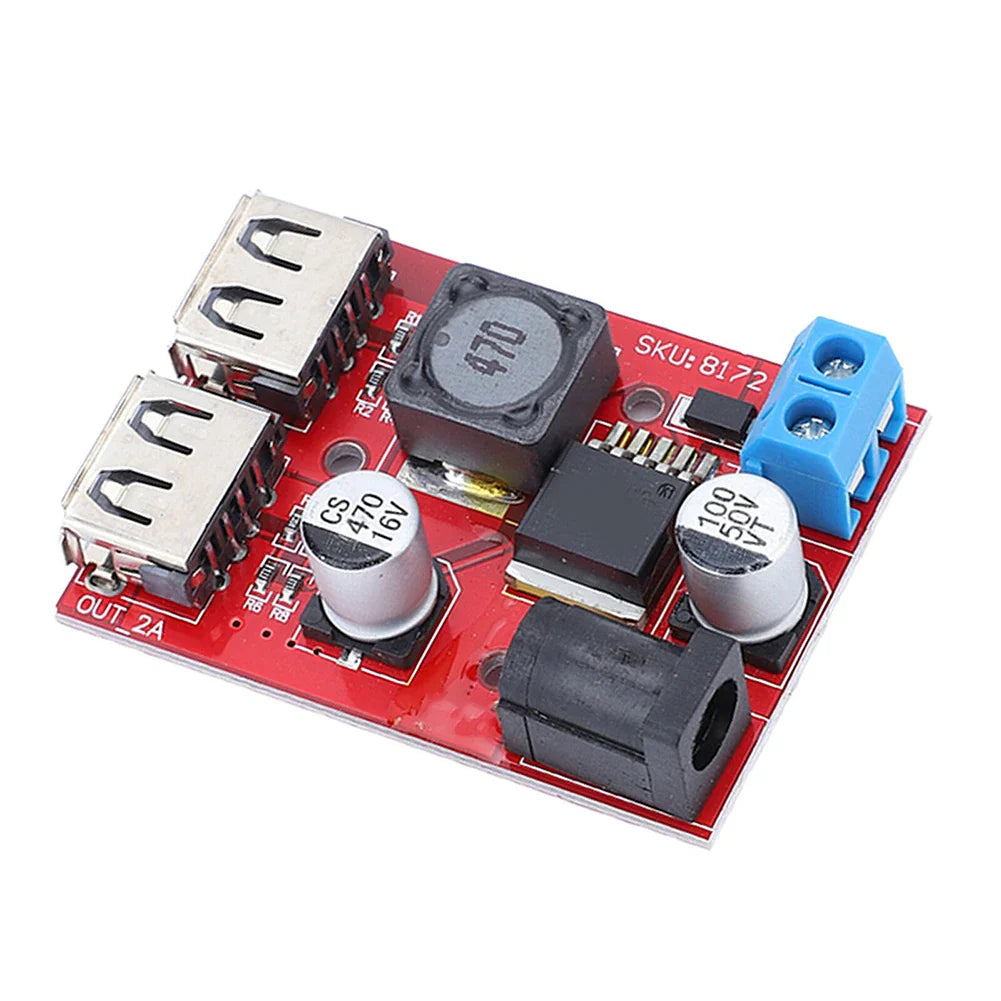 DC 6V–40V to 5V 3A Dual USB Step-Down Converter Module