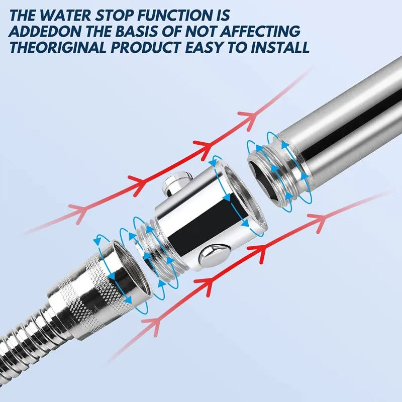 ABS Shower Head Diverter Valve & Water Stop Adapter | G 1/2