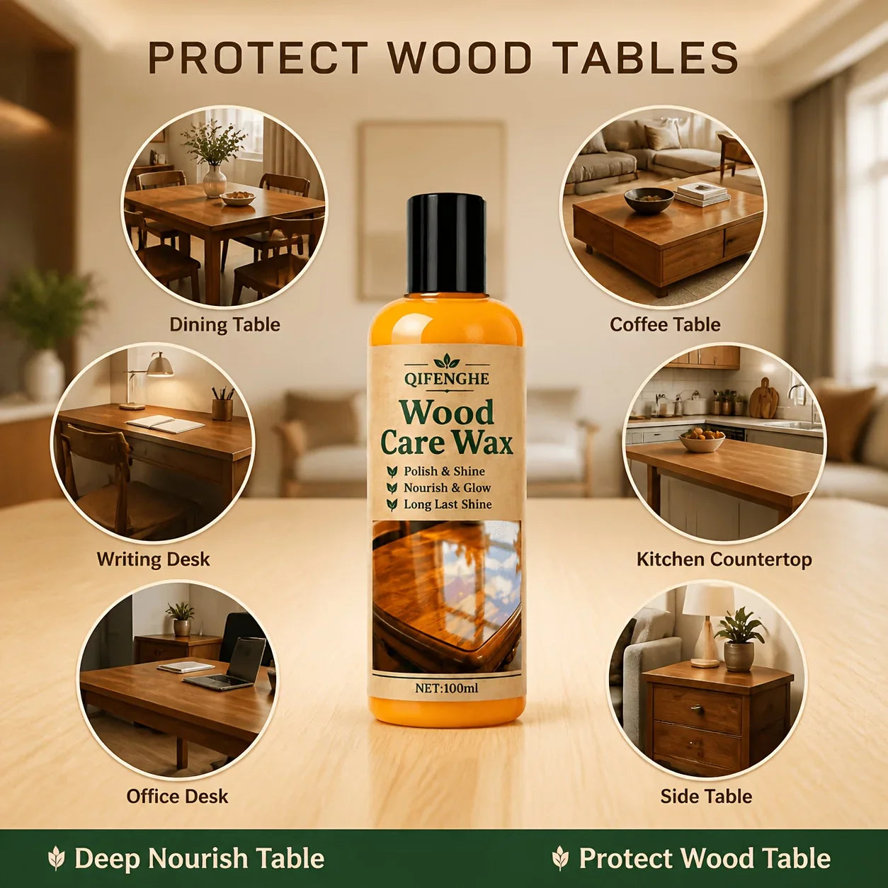 Wood Care Wax Polish – Glossy Hardwood Furniture Protection