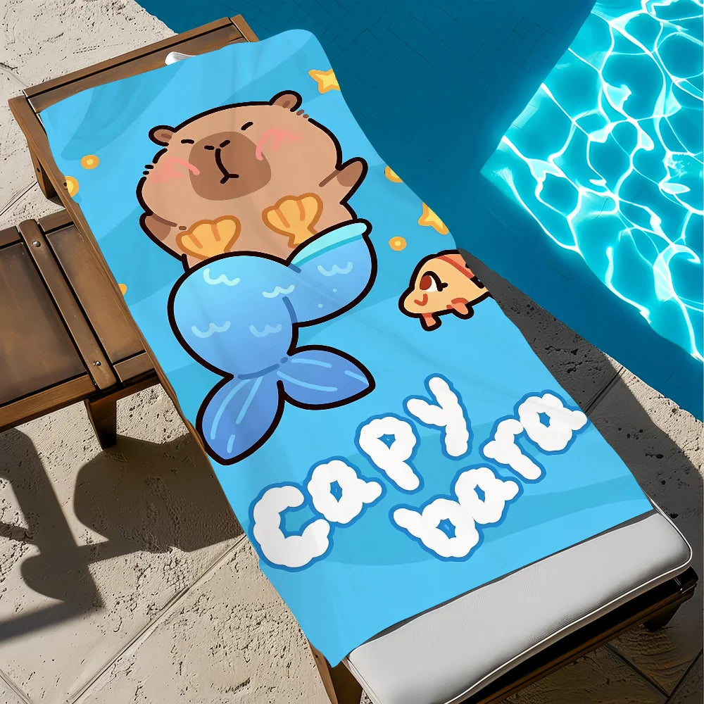 Carpincho Cartoon Quick-Dry Beach Towel | Soft, Lightweight Quick-Dry Beach Towel Peaceful Pleasures Health and Wellness z2 STJ80x160CM
