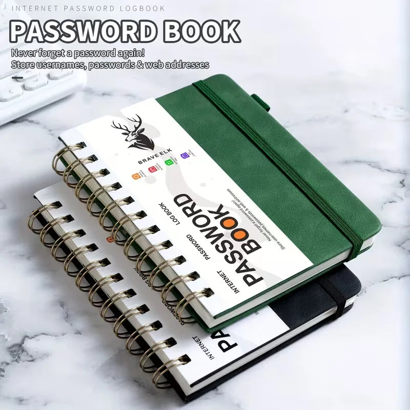 B6 Spiral Bound Password Book Alphabetical Tabs Hardcover Internet