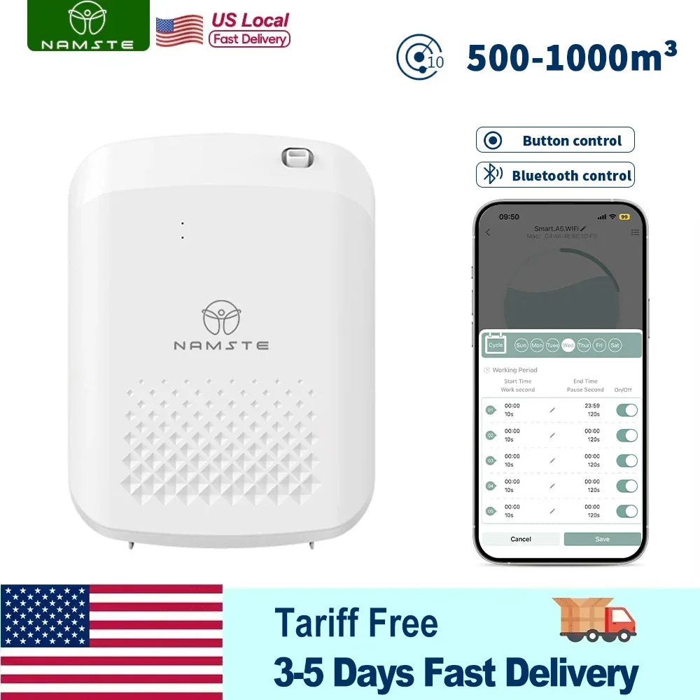 NAMSTE Smart Aroma Diffuser Hotels professional Fragrance Diffuser 1000m³ Large Room Aroma Machine With Fan Bluetooth Control Peaceful Pleasures Health and Wellness