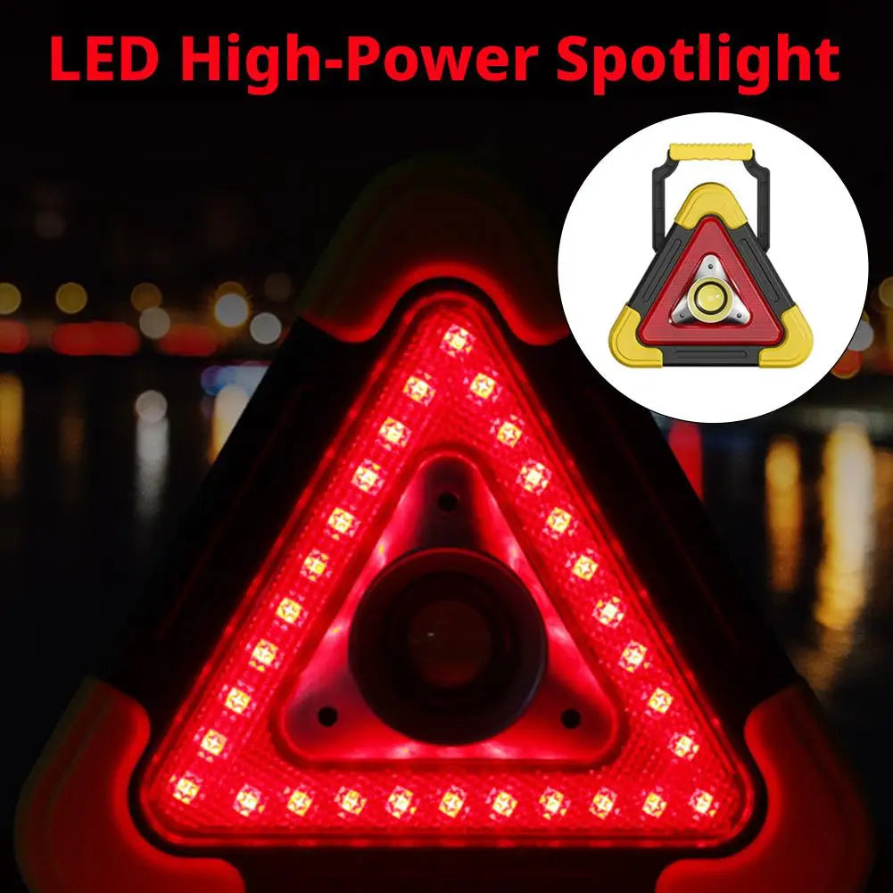 LED Emergency Triangle Warning Light | 4-Mode Portable Safety Lamp