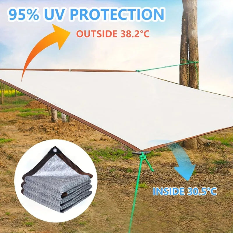 Aluminum Foil Sun Shade Net – UV Protection & Reinforced Grommets