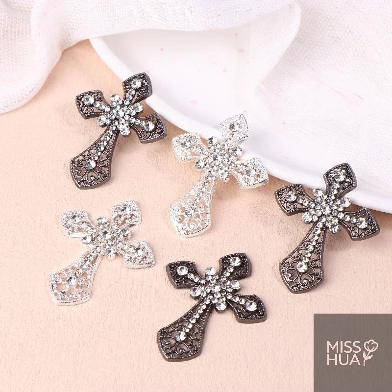 Vintage Cross Flatback Rhinestone DIY Craft Embellishments 2/10Pcs