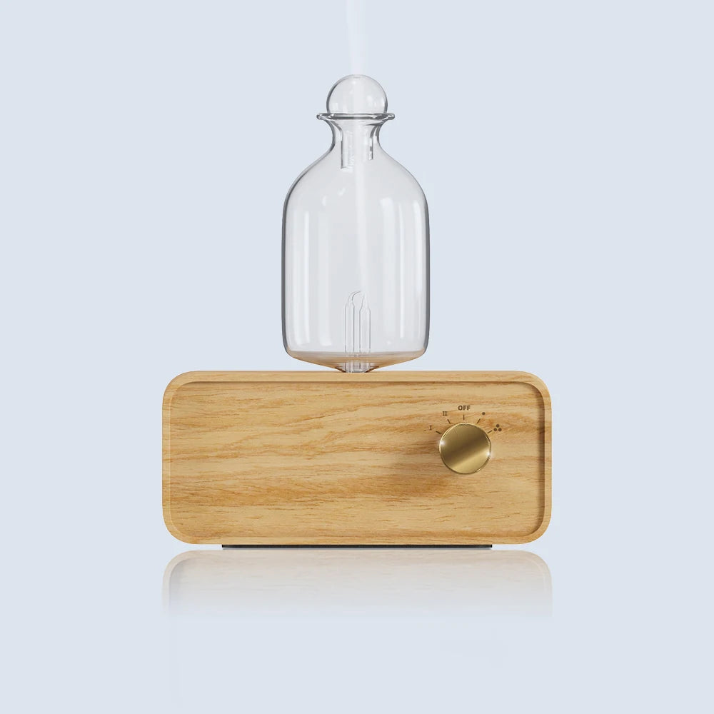 HOMEFISH Waterless Essential Oil Diffuser | Wood & Glass