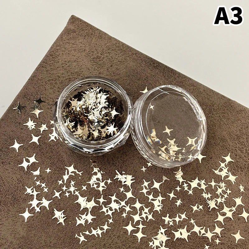 1Box Nail Glitter Star Shape Sequins Sparkly Flakes Paillette Nail Art Charms Decorations DIY Slices Accessories Peaceful Pleasures Health and Wellness A3