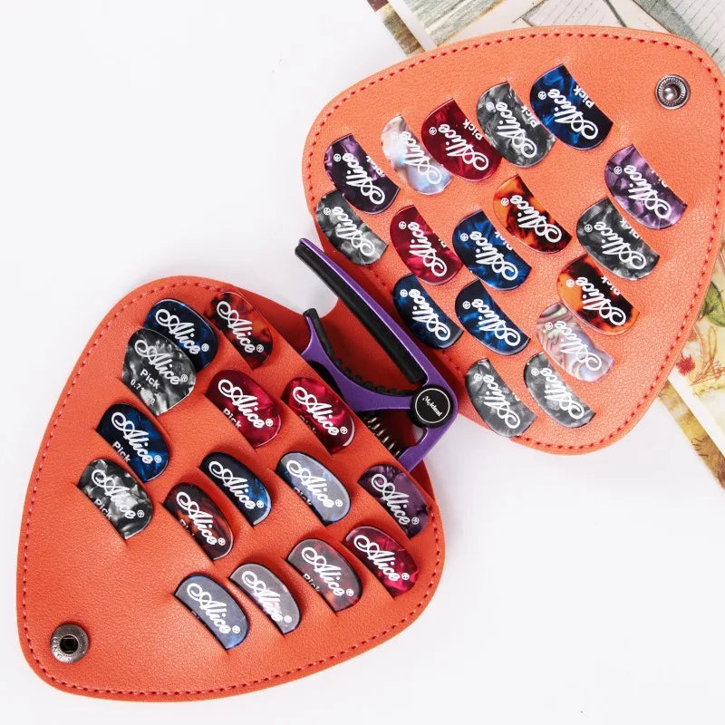 Guitar Picks Box Acoustic Guitarpick Strawstring Storage Bag Clip