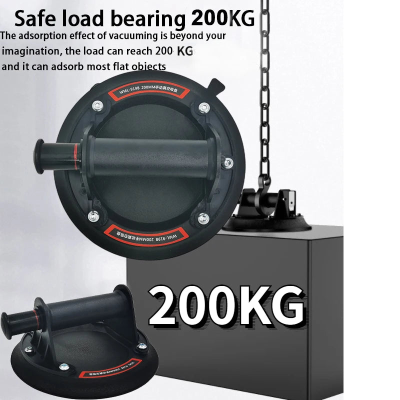 2024 Vacuum Suction Cup 200kg Loading Capacity Heavy Duty Vacuum Spreader for Tile Adsorption Granite Glass Lifting 8 Inch Cup Peaceful Pleasures Health and Wellness