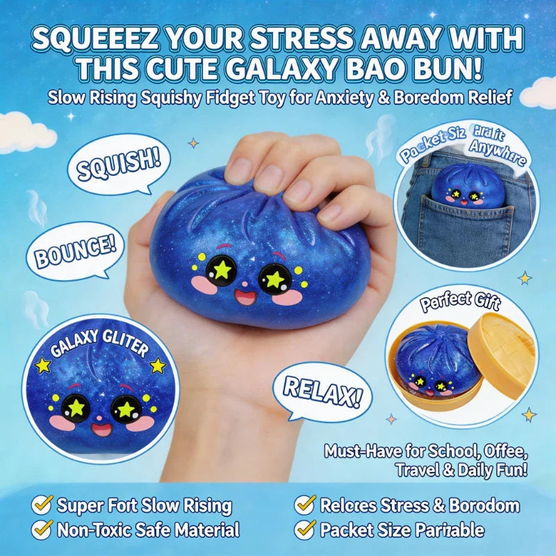 Colorful Bun Squishy Toy – Slow Rising Soft Fidget Squeeze Toy