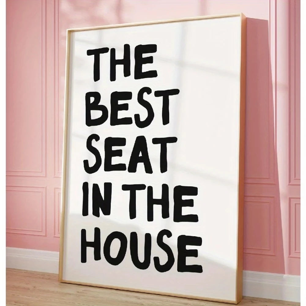 Funny "Best Seat in the House" Bathroom Canvas Wall Art Print