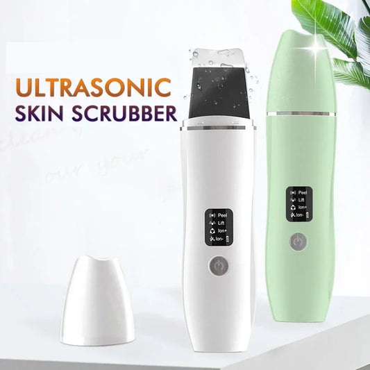 Ultrasonic Skin Scrubber Electric Facial Cleansing Pore Deep Cleanser Acne Blackhead Remover Peeling Shovel Lifting Skin Care Peaceful Pleasures Health and Wellness