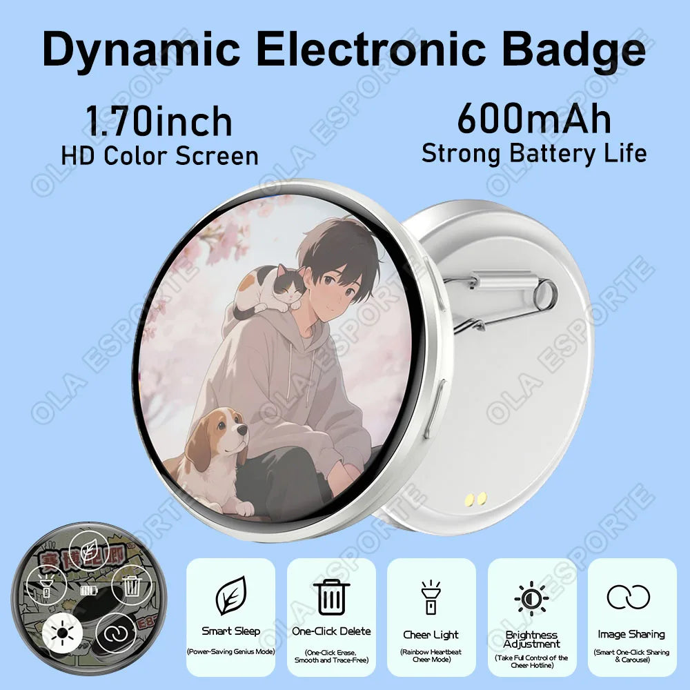 HD Smart E-Badge | Display GIFs, Photos & Animations