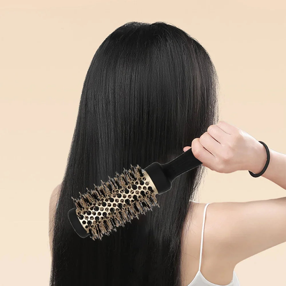 Ceramic Round Barrel Comb – 5 Sizes, Heat Resistant Styling Tool