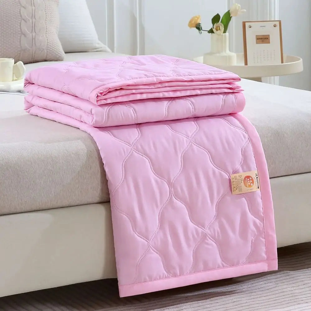 New Double Sided Cooling Blanket Skin-Friendly Cold Effect Conditioning Quilt Breathable Solid Color Cooler Quilt Peaceful Pleasures Health and Wellness Dark Pink