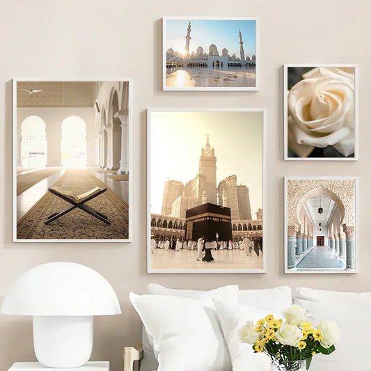 Islamic Wall Art Canvas Print – Kaaba Mecca Mosque Muslim Decor Canvas Wall Art Print Peaceful Pleasures Health and Wellness