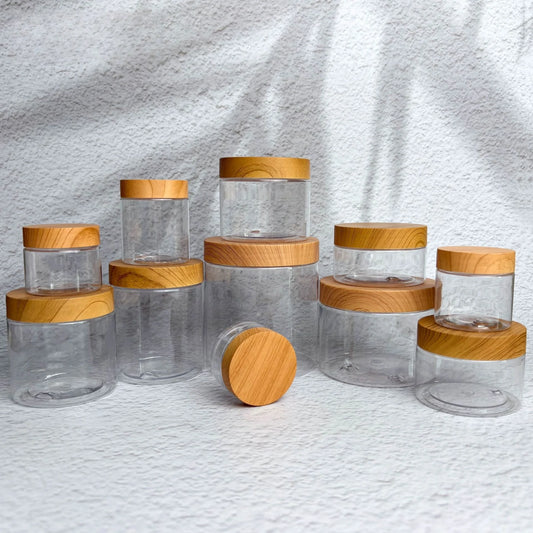 Clear Plastic Cosmetic Jars with Lids | Travel Storage Containers Cosmetic Storage Jars Peaceful Pleasures Health and Wellness