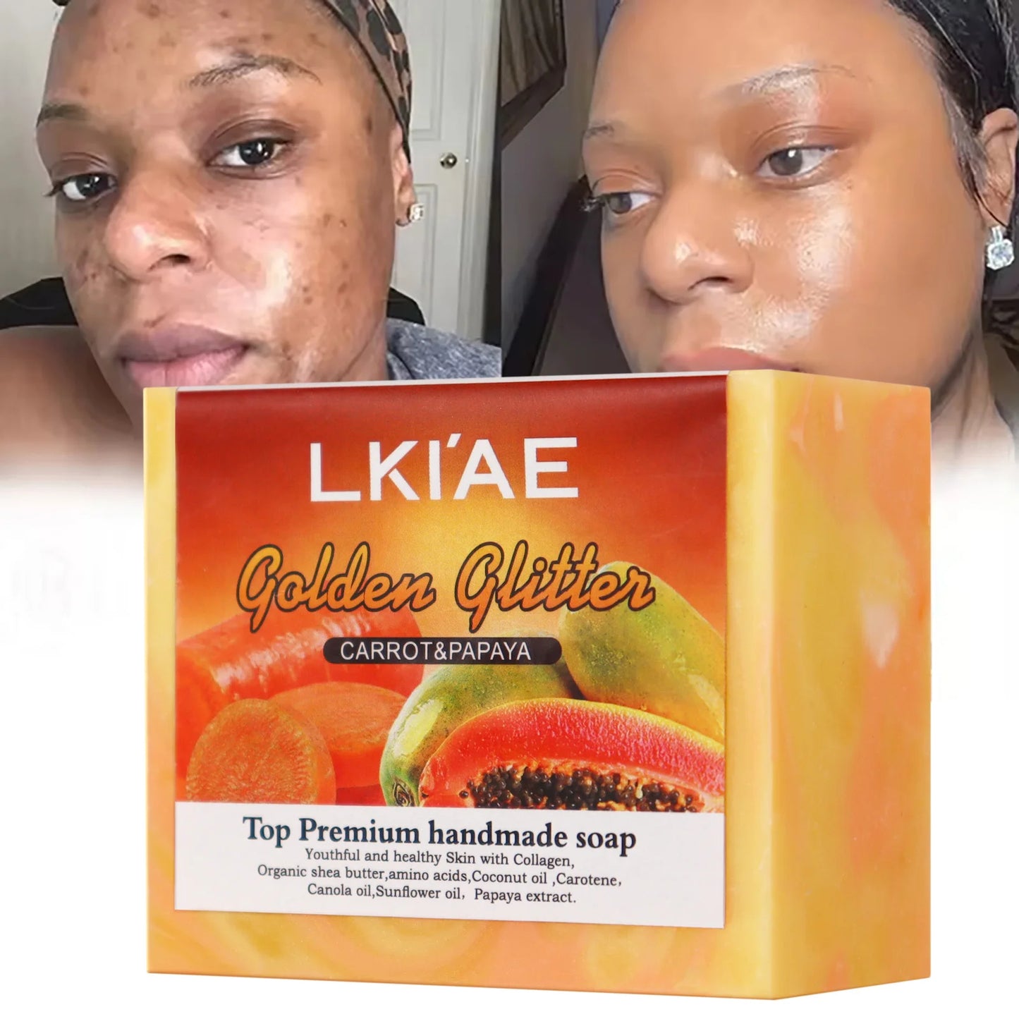 AILKE Carrot & Papaya Brightening Natural Handmade Soap 150g