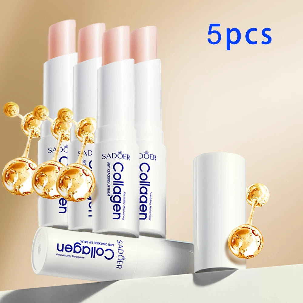 1/3/5PCS Collagen Lip Balm Moisturizing Anti-Cracking, Brightening & Repairing Lip Care with Nourishing Hydration ﻿ Peaceful Pleasures Health and Wellness 5pcs