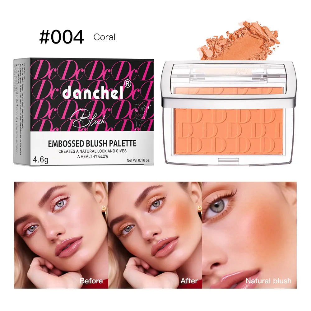 Hot Matte Embossed Blush Palette Rosy Blusher Facial Blush Powder High Pigmented Pink Coral Rouged For Cheeks Smooth Cosmetics Peaceful Pleasures Health and Wellness 004