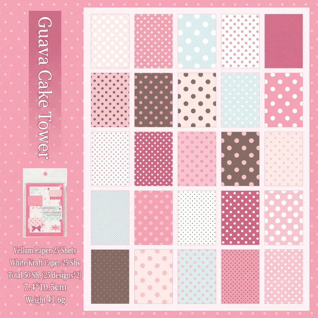 50-Sheet Polka Dot Kraft & Vellum Paper – M5 Journal Inserts