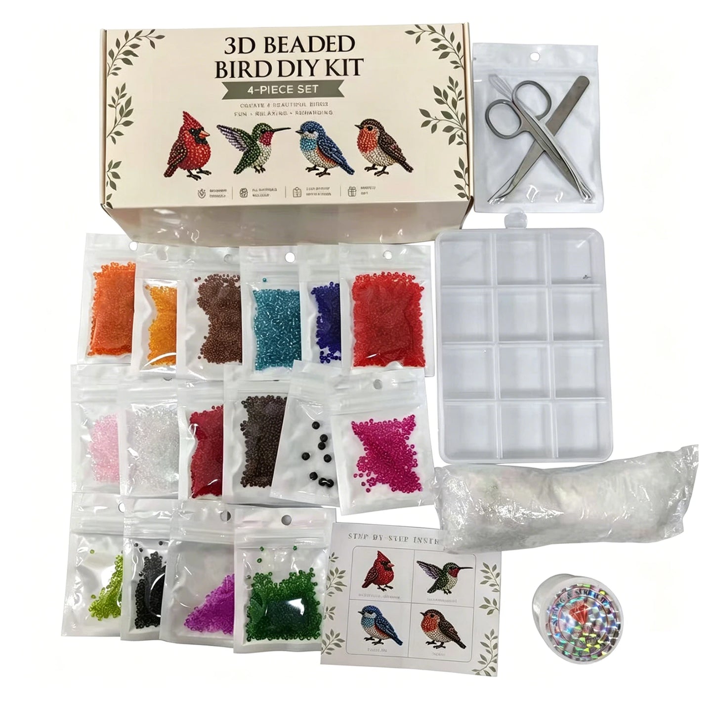 Handmade DIY Animal Bead Set,3D Beaded Animal Craft Kit,Bead Pet Keychain Making Kit,Rainy Day Indoor/Family Bonding Activities Peaceful Pleasures Health and Wellness A
