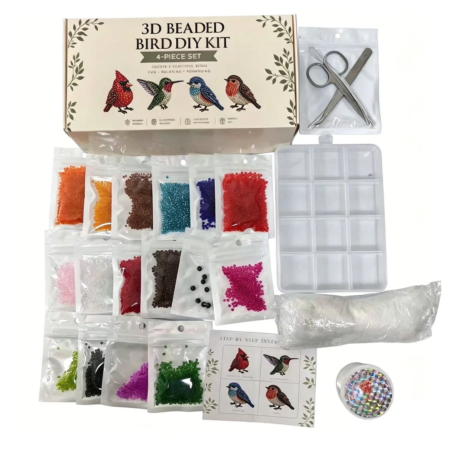 3D Beaded Animal Craft Kit – DIY Bead Pet Keychain Making Set