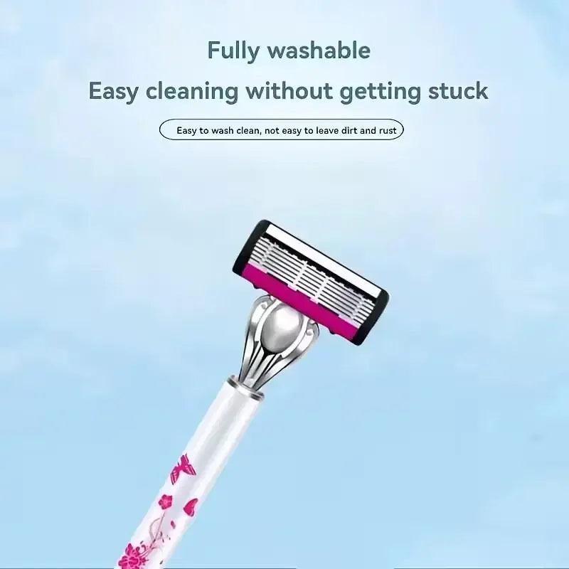 6-Layer Stainless Steel Safety Razor | Replaceable Blade Head