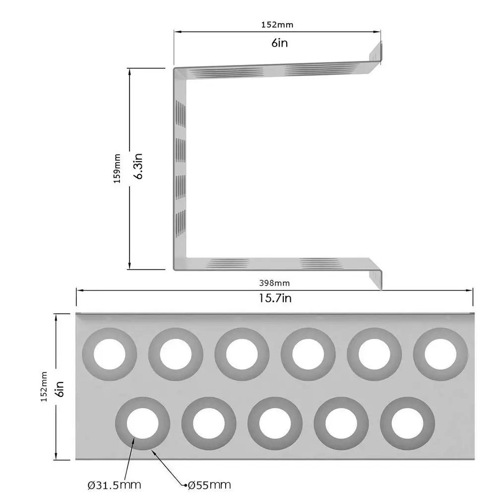 Wall-Mounted Steel Caulk Tube Holder Rack – 11-Hole Organizer
