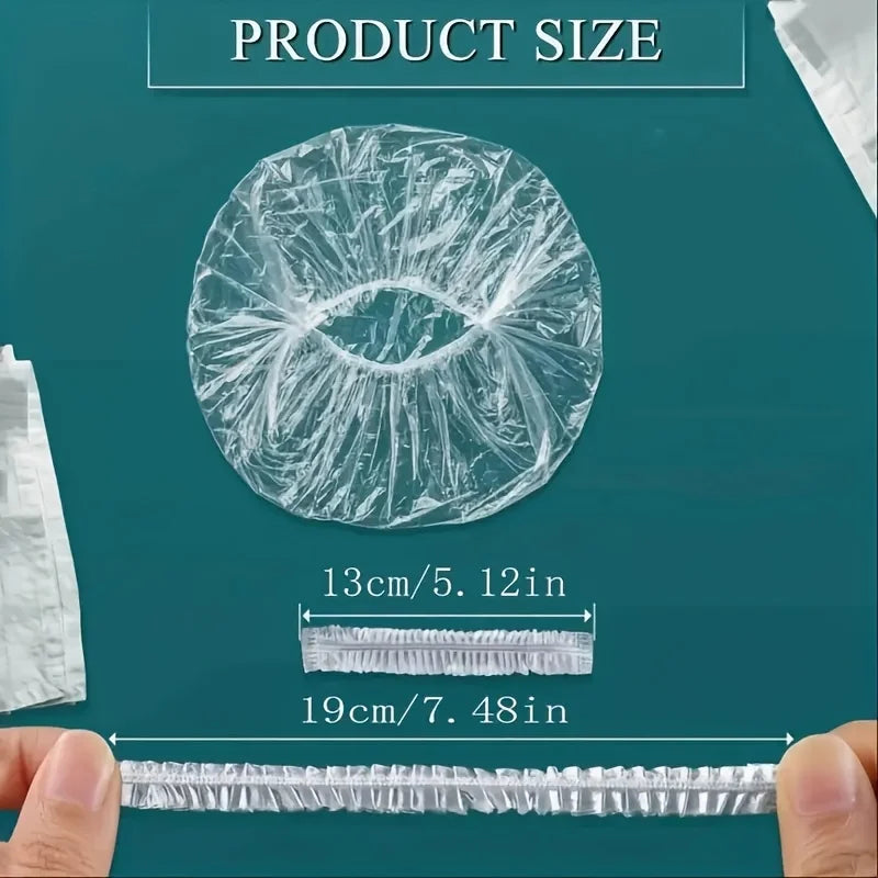 50/100Pcs Disposable Shower Caps for Hair Dyeing, Bathing, and Washing Hair, Transparent Shower Caps with Elastic Opening, Waterproof, Hotel Hairdressing Special Shower Caps, Holiday Gifts, Christmas and Halloween Gifts Peaceful Pleasures Health and Wellness