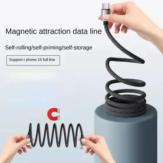 65W Magnetic USB-C Fast Charging Cable – Anti-Tangle, iPhone & MacBook Magnetic Charging Cable Peaceful Pleasures Health and Wellness