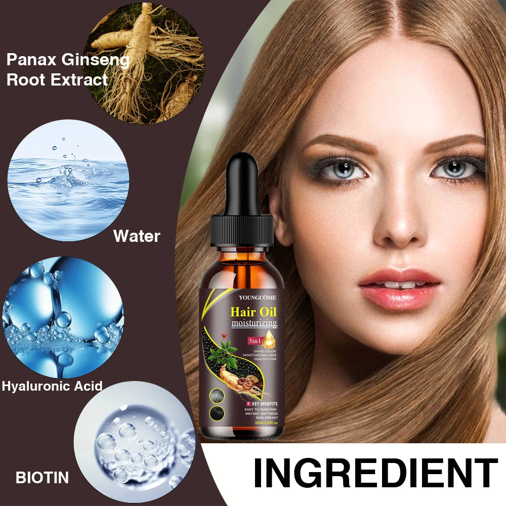 3-in-1 Multi-Effect Hair Nourishing Oil - Enhances Hair Strength, Silky Soft Finish, Lightweight Texture Peaceful Pleasures Health and Wellness