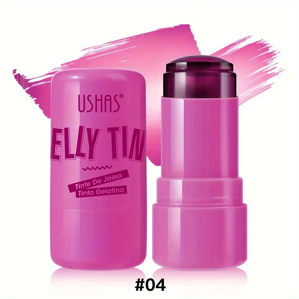 4 Colors Jelly Blush Stick Lip Balm Eyeshadow 3-in-1 Multi-Use Matte Blush Moisturize Brighten Lip Gloss Peaceful Pleasures Health and Wellness 04