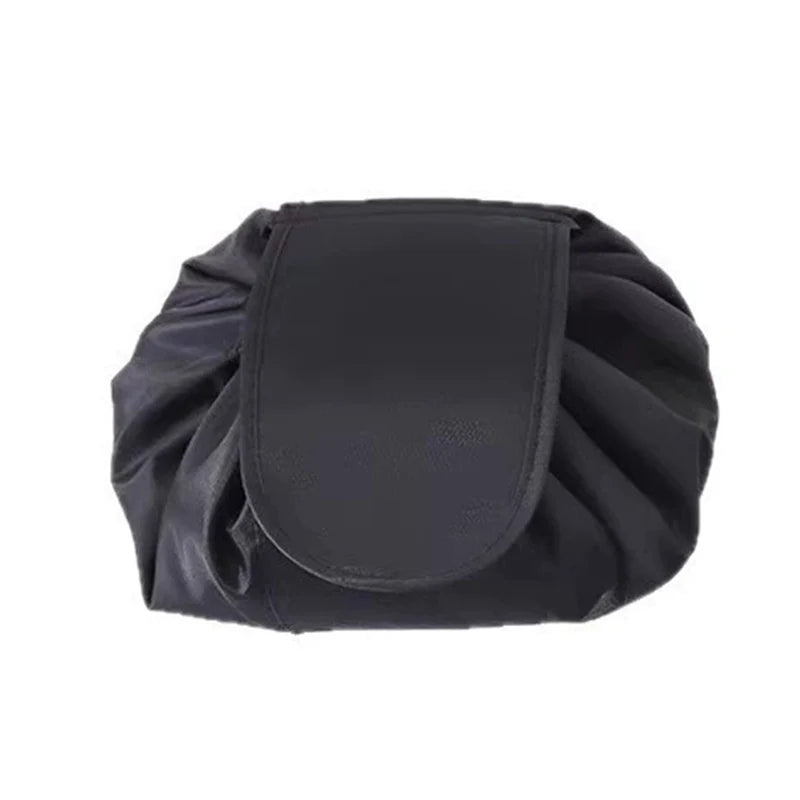 Drawstring Makeup Bag – Portable Travel Cosmetic Storage Pouch Travel Cosmetic Bag Peaceful Pleasures Health and Wellness 1pcs Black