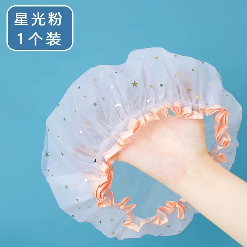 Double-Layer Waterproof Shower Cap | PVC & EVA Bathing Hat