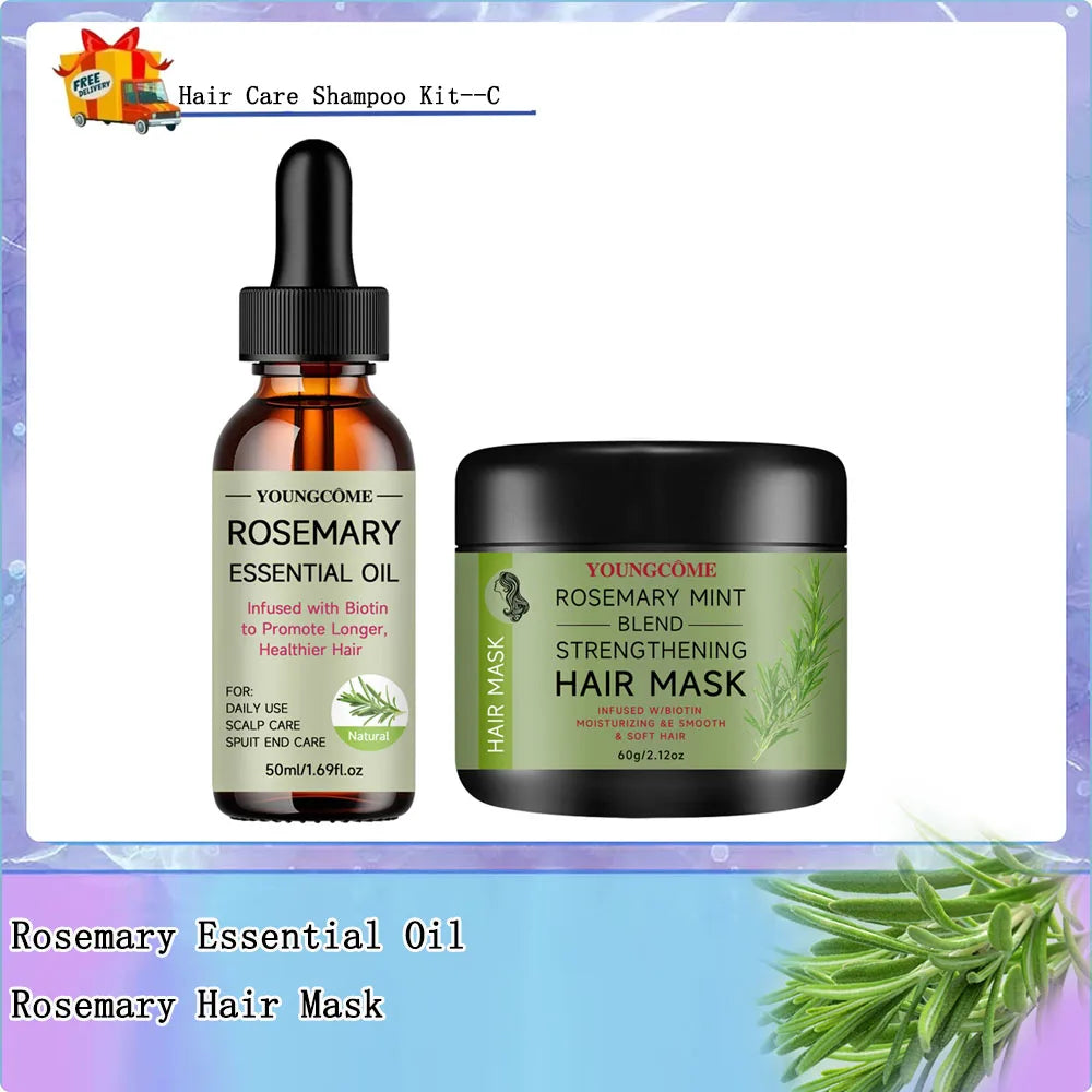 Rosemary Essential Oil Hair Mask & Nourishing Serum – YOUNGCOME